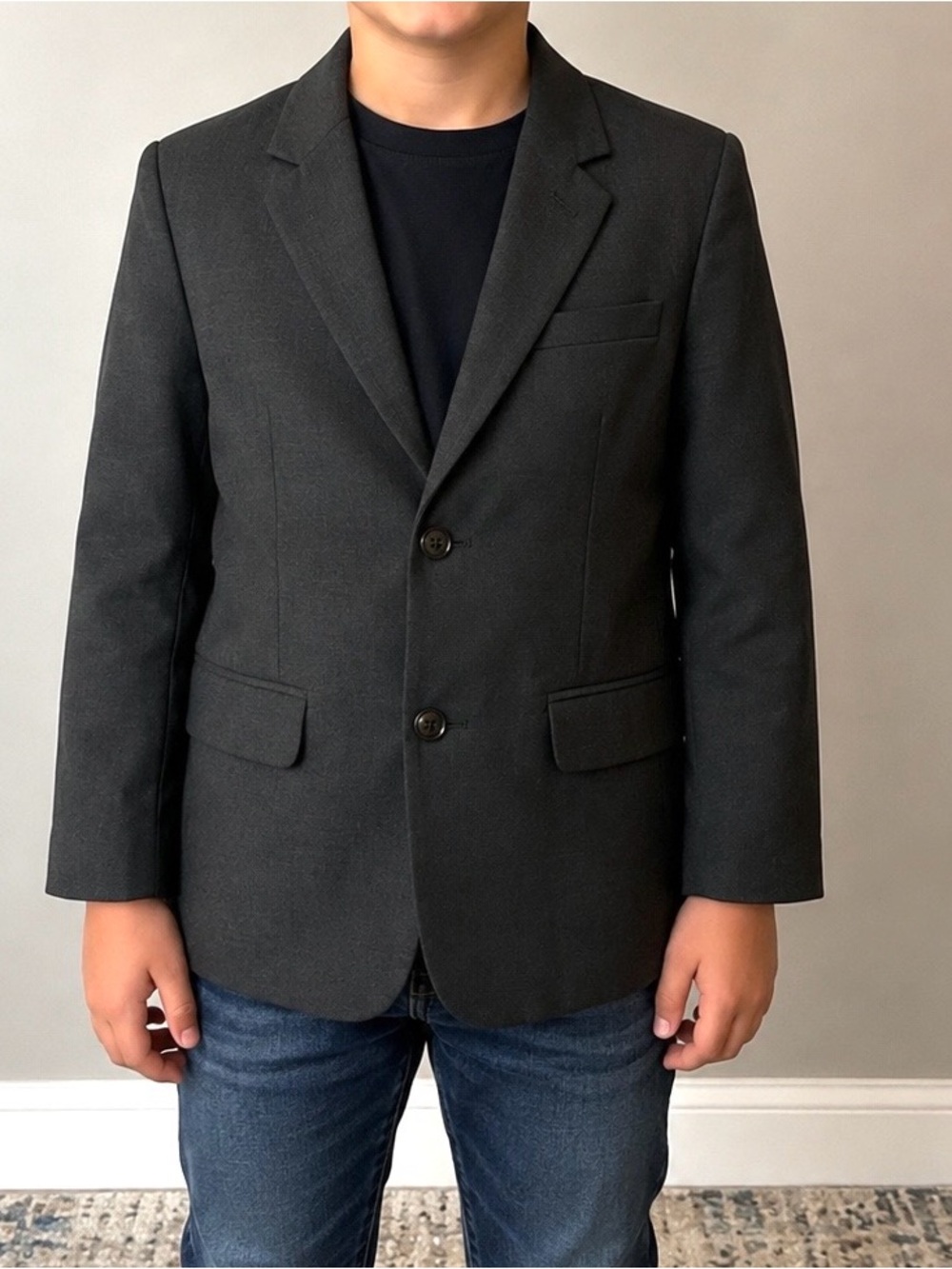 Classic Black Two-Button Blazer